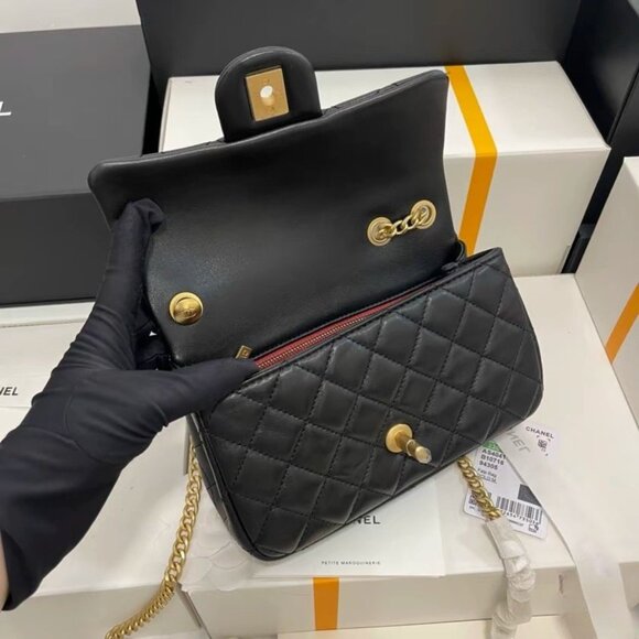 CHANEL Classic Flap CF 23S Shoulder Crossbody Bag Women's Black - Picture 8 of 9